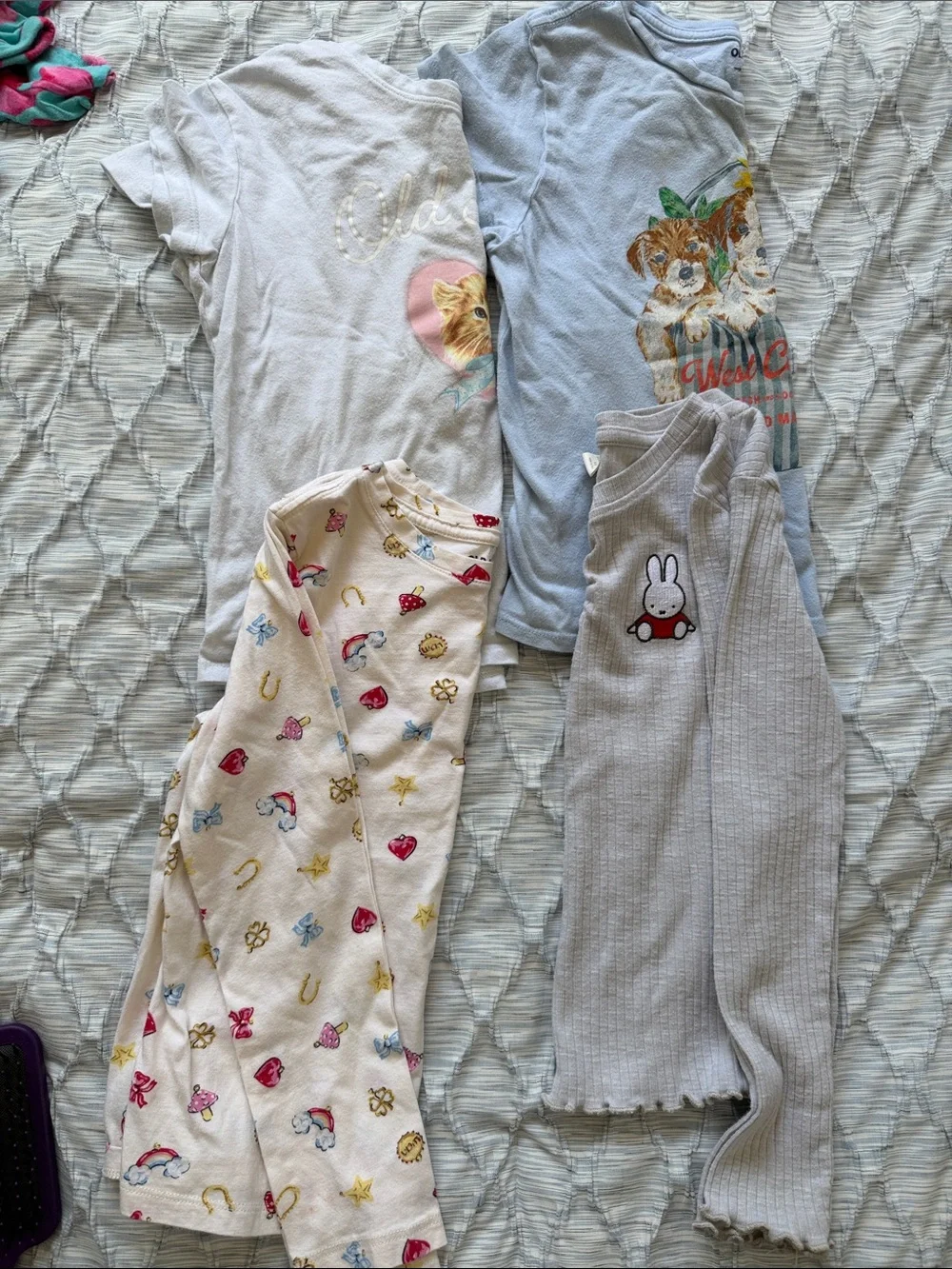 Old Navy girl Tops size 8 in Light Blue, Cream, Pink, Gray